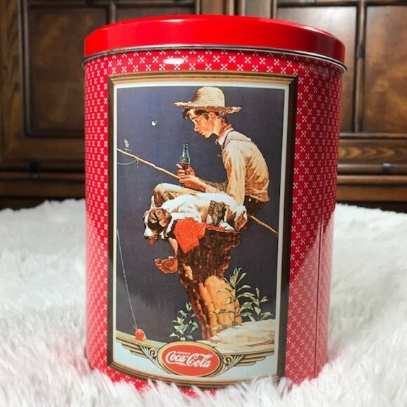 NWOT Set of 4 Vintage Coca-Cola Boys of Summer Round Tin + Refreshment Magnets - Picture 3 of 14